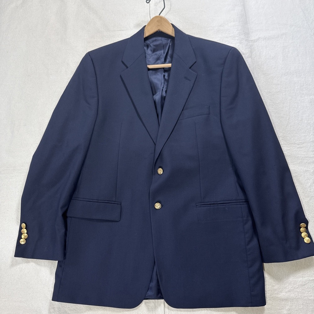 Polo University Club by Ralph Lauren Navy Blazer USA Gold Button Wool Sport Coat